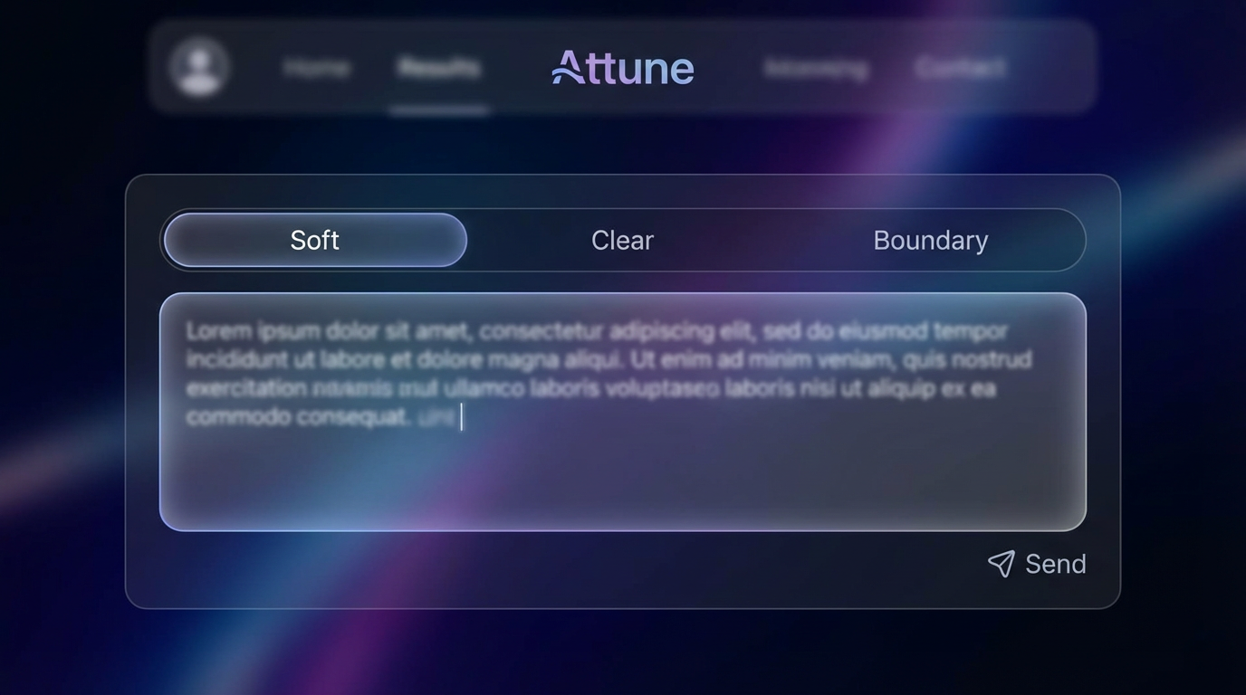 App screenshot: tone options and editable draft reply